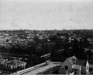 black and white aerial view