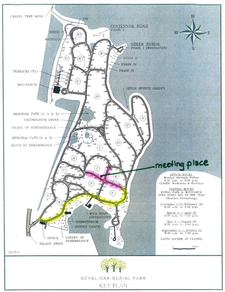 A map of paths in the park.